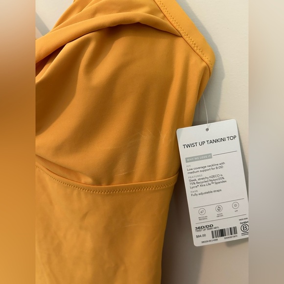 Athleta Twist Up Tankini Top Size 36D/DD in Yellow - Picture 5 of 9